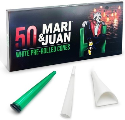 50 Vorgedrehte Hülsen in King Size Pre Rolled Cones White Rolling Pape konisch