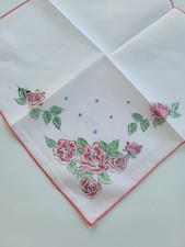 Vintage Ladies Hankie Pink Floral