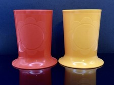 Vintage Tupperware 1318-15/1318-13 Child's Footed Sippy Cup LOT OF 2 RETRO