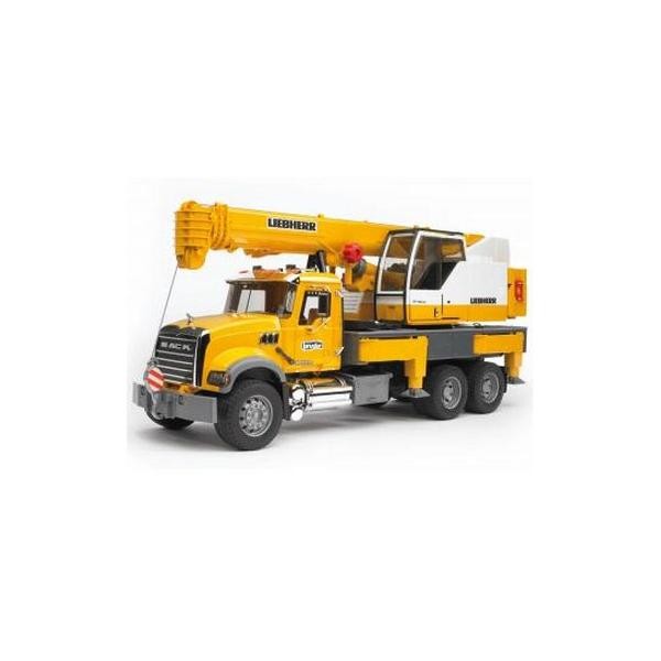 BRUDER 02818-scala 1:16- CAMION LIEBHERR MACK GRANITE CON GRU - NUOVO - Immagine 5