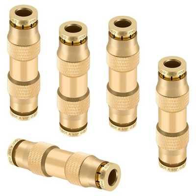 5/32'' Quick Push to Connect Fittings Brass Union Straight Joint DOT Approved ...