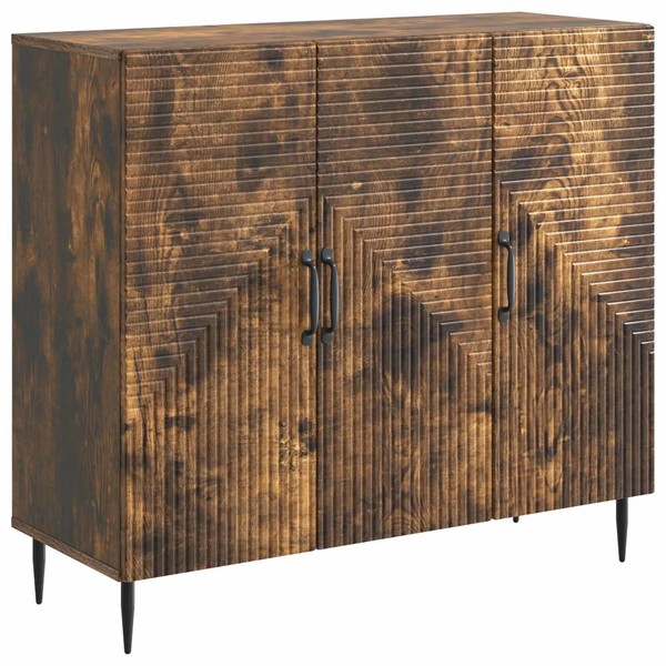 Sideboard In GeräUcherter Eiche 89 X 34,5 X 80 Cm Holzwerkstoff-image
