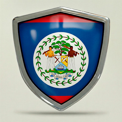 Belize Flag Sticker 3D Resin Doming Waterproof Emblem