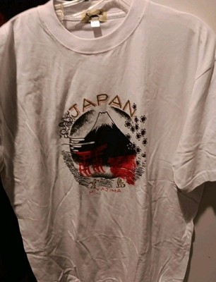 Miyajima Julin Japan T Shirt White Cotton Size 3L Uni Fuji