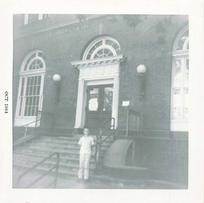 VTG Photo Handsome Young Boy 1964 White Clothes Fashion Outside School