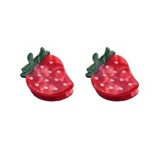Mini Strawberry Acetate Claw Clips 2 Pack Small Fashion Hair Clips for Women