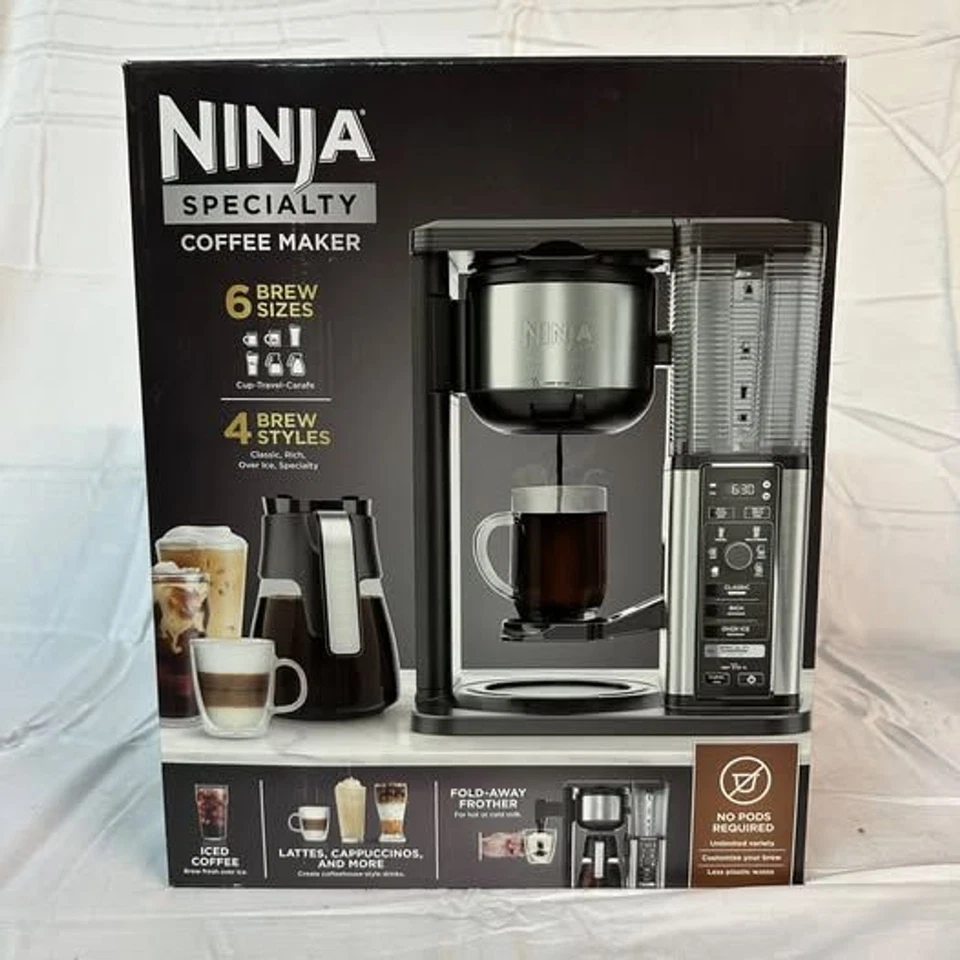 Ninja 10 Cup Drip Coffee Maker, Hot & Iced Coffee, Stainless, Glass Carafe