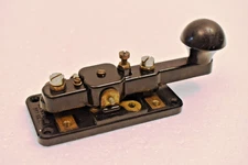 Antique WW2 British Army Morse Key WT 8AMP No.2 MK.II W.M.C. AX2869 Bakelite Bra