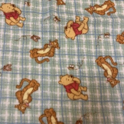 Winnie the Pooh Tigger Fleece Receiving Blanket Baby Blue Green Plaid Nursery