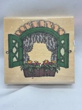 HOLLY POND HILL G13056 COTTAGE WINDOW 3” RUBBER STAMP UPTOWN - New!