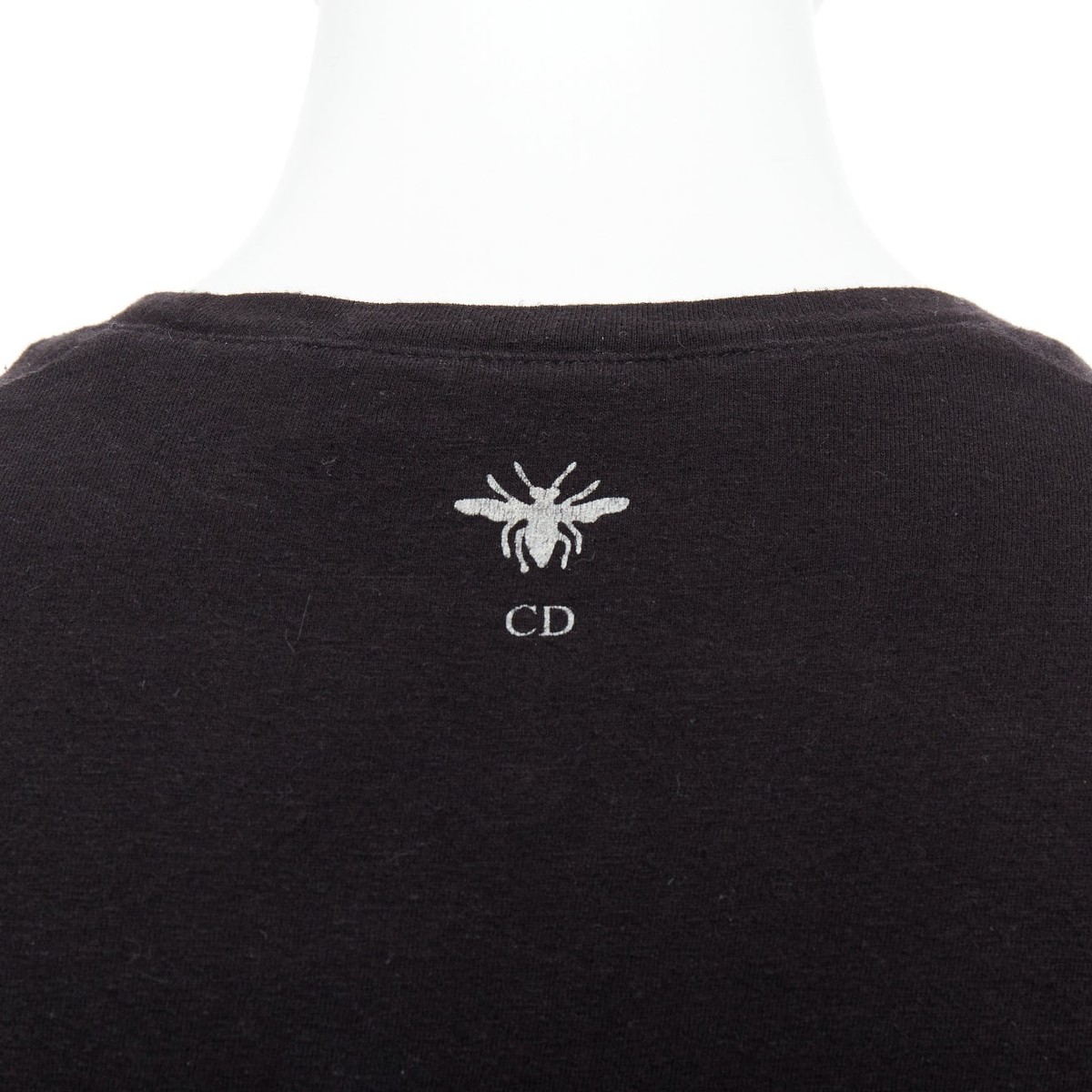 CHRISTIAN DIOR Addict black cotton linen grey speckle logo print