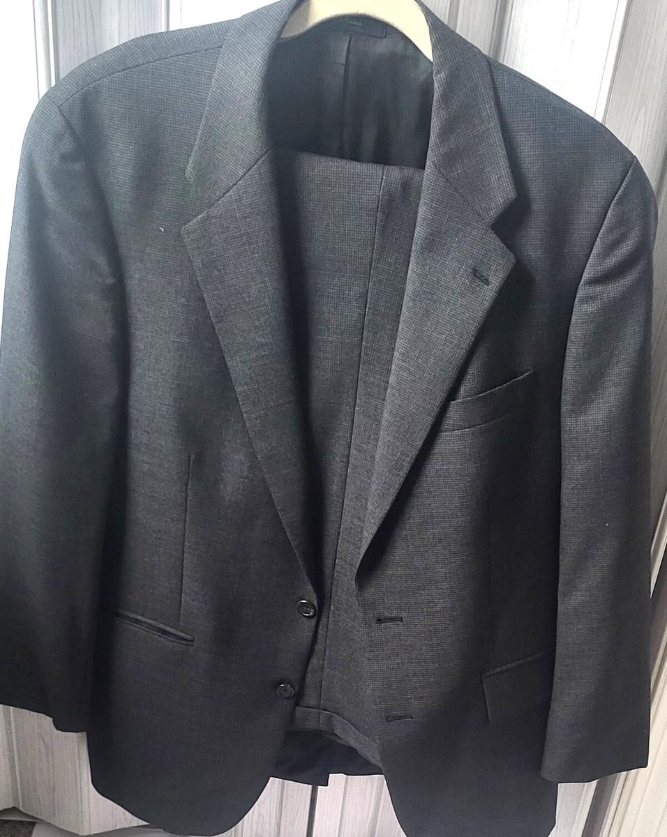 Costume Homme CHAPS Taille 46R - Veste Blazer Charbon (gris) 100% Laine - Neuf Avec étiquettes - Pantalon 42/29