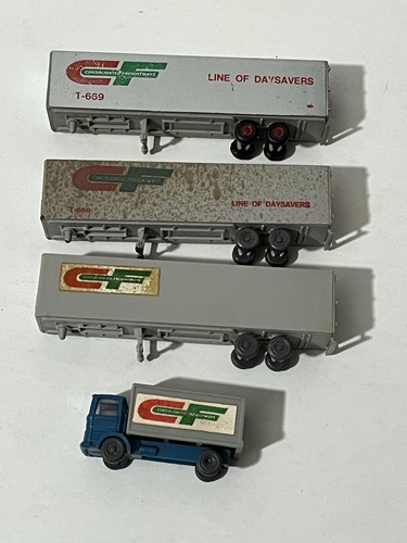 CON-COR Wagon combiné (Trailer Flat) 70ft bleu+semi North American