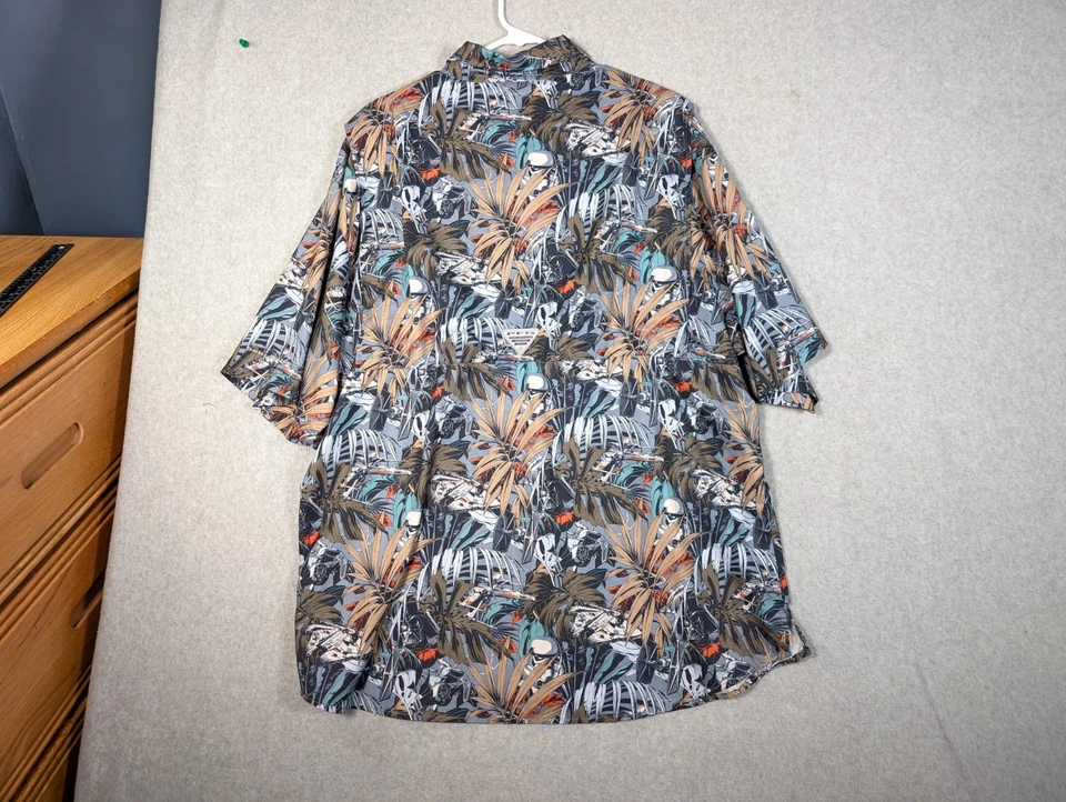 Columbia PFG Star Wars Camisa Abotonada Para Hombres XL Bolsillos de Pesca Tropical Foto 4 de 4