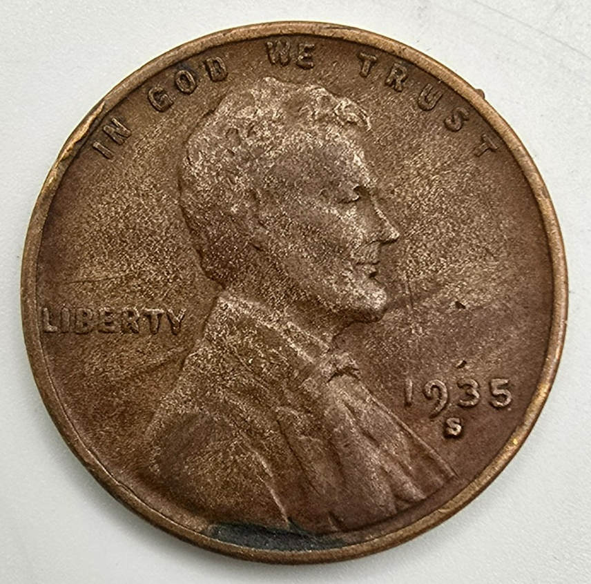 1935 S Lincoln Wheat Cent Woody VF/XF Wood Grain Penny