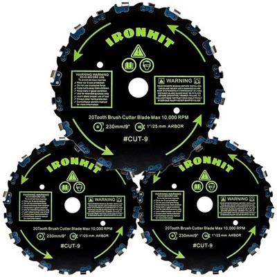 Diamond Grit 9'' Brush Cutter String Trimmer Blades