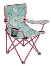 Kids Unicorn Folding Camp Chair with Safety Lock Portable Outdoor Seat 125lb