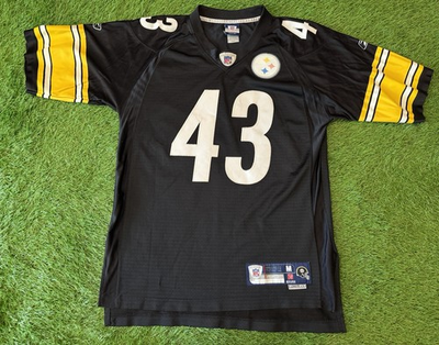 #ad Pittsburgh Steelers Jersey Troy Polamalu Black Reebok Helmet Tag Men’s MEDIUM $89.99