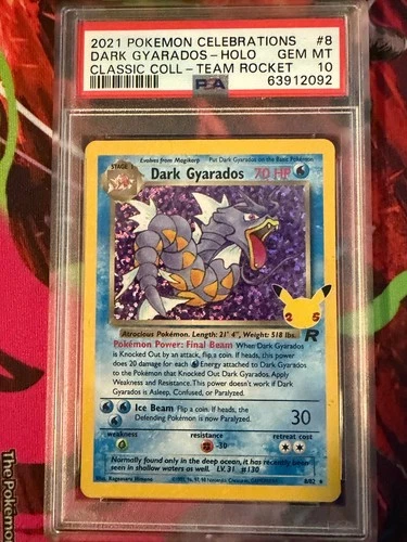 2021 POKEMON CELEBRATIONS CLASSIC COLL #8 DARK GYARADOS-HOLO PSA 10