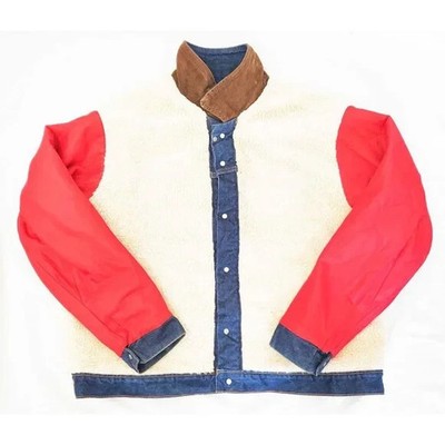 VTG 70s SADDLE KING WESTERN Denim Jacket Sherpa Lined. RARE 46-48