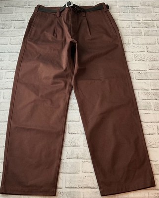 Stone Island Marina Stretch Gabardine Pleated Trousers Brown W36 NWOT