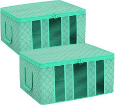 Foldable Storage Bag Organizers, 3 Sections, Great for Clothes, Blankets, Closet