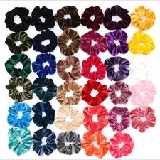 New Velvet Scrunchie Hair Tie Elastic Ponytail Band Solid Color Fast Shipping