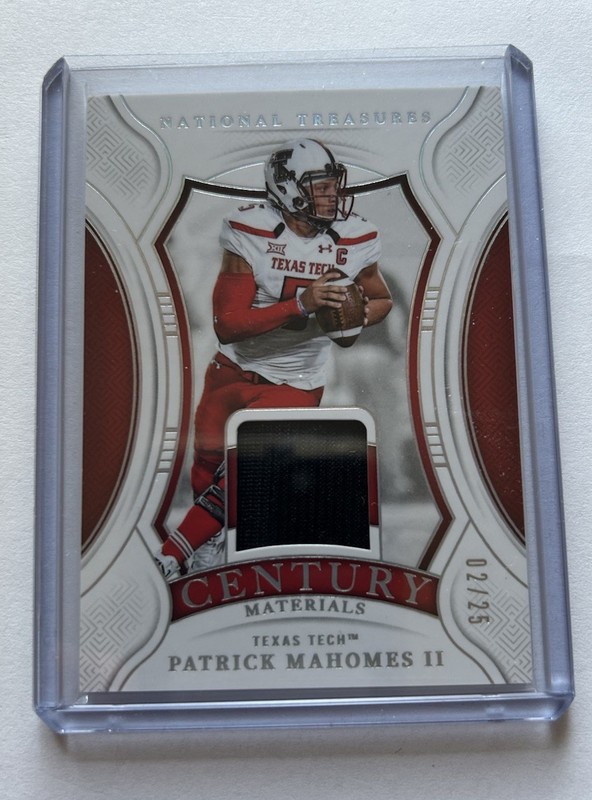 2025 Panini National Treasures Collegiate Patrick Mahomes Century Materials #/25