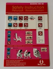 Wings Air SAFETY INSTRUCTION CARD Boeing MD 82 Good Condition Worldwide Postage