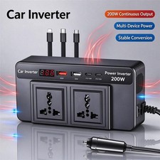 200W Car Power Inverter DC 12V to 110V AC Plug Adapter Outlet Converter USB 36W