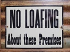 VINTAGE TRAIN PORCELAIN SIGN OLD RAILROAD STATION NO LOAFING ON PLATFORM TRACKS