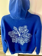 Hawaii Hibiscus Pink Palm Puff Hoodie In Color Oceanic Size Medium