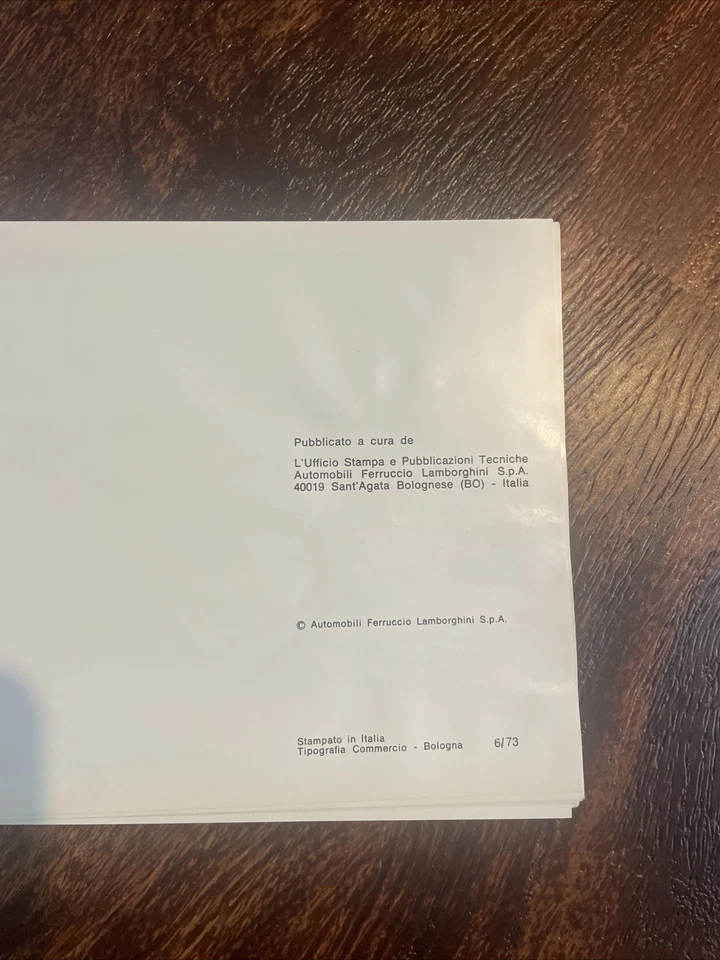 Raro De Colección Lamborghini Urraco P250 Drivers manual/manual con Desplegable Foto 4 de 4