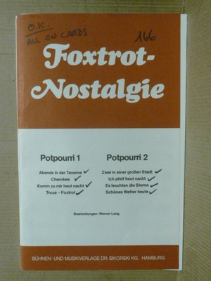 Musiknoten '' Foxtrot Nostalgie '' Potpourri 1+2- Inhalt Foto 2