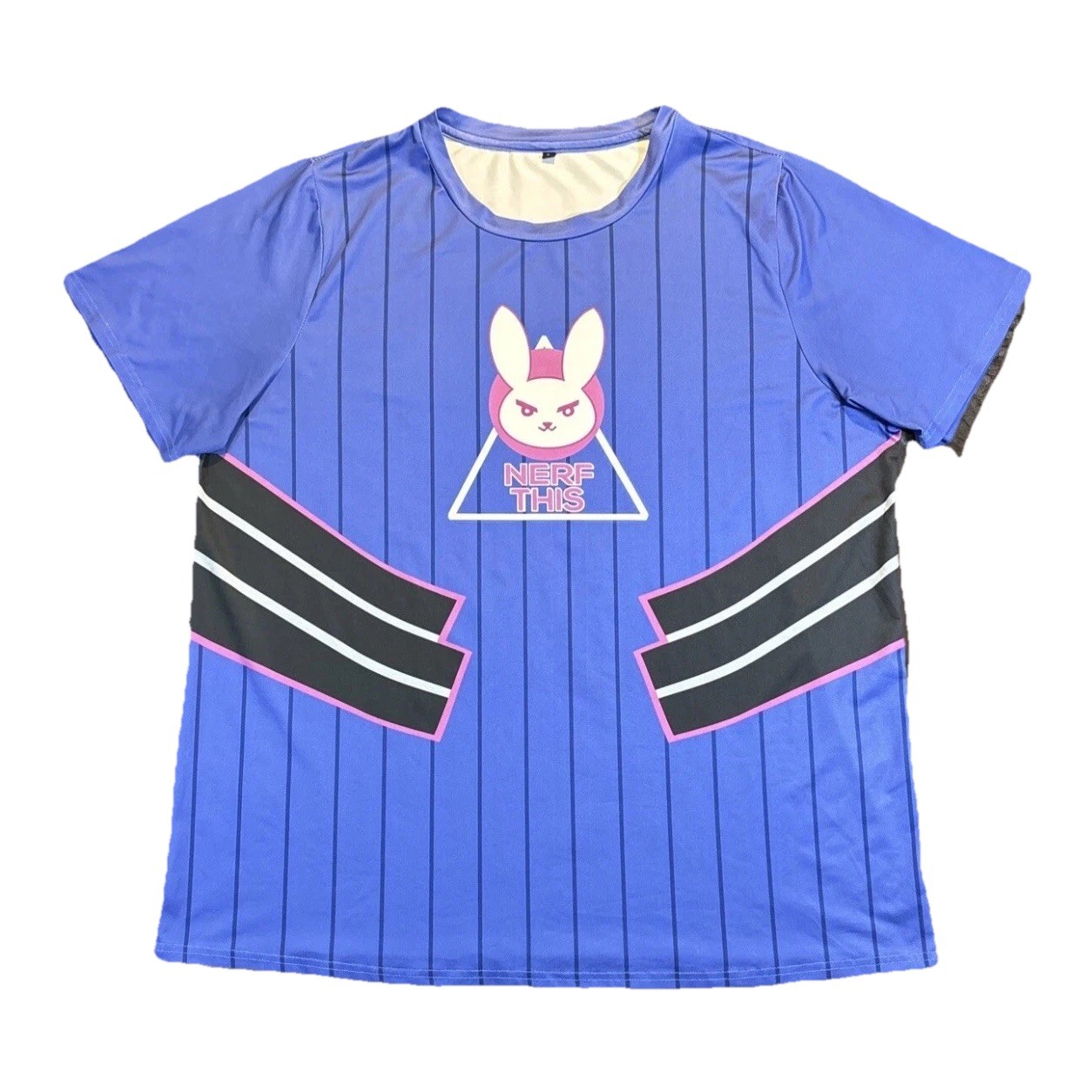Overwatch Shirt Mens Large Blue Game Promo D.VA Nerf This Stretch Video Game