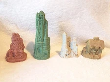 Vintage LOT OF 4 Mr. Sandman Real Sand Sculpture Castles  1 Large 3 smaller 