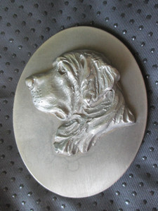Louise Shattuck St. Bernard DOG - HUDSON pewter plaque