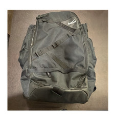 Nike Lacrosse Black Nylon Equipment Backpack Zip, Adjustable Strap Carry Handle