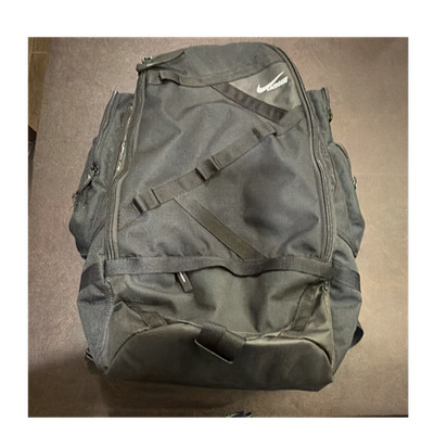 Nike Lacrosse Black Nylon Equipment Backpack Zip, Adjustable Strap Carry Handle
