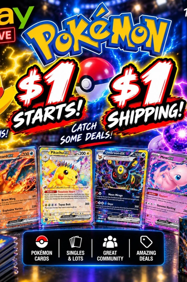 $1 STARTS Pokémon Vintage & Modern Singles $1 SHIPPING