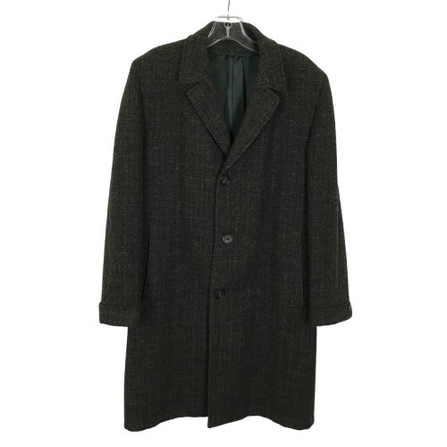 Vintage Mens Size Large 100% Scottish Wool Harris Tweed Winter Overcoat Coat - Picture 1 of 9