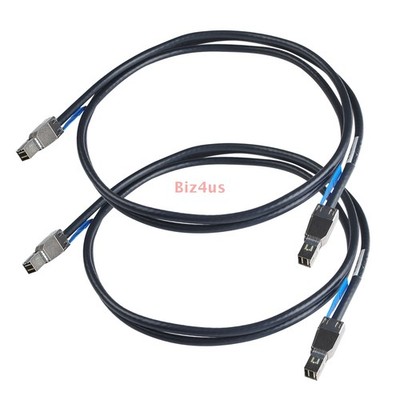 2PCS 12Gb/s External Mini SAS HD SFF-8644 to SFF-8644 Hard Drive Data Cable 2M