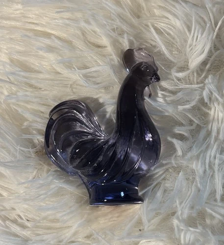 EUC Fenton Amethyst Violet Purple Glass Rooster Figurine Mini Handmade