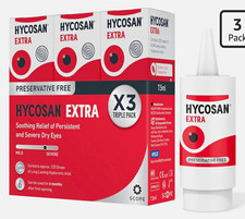 3x Hycosan Extra Preservative-Free Eye Drops 0.2% Hyaluronic Acid 7.5ml