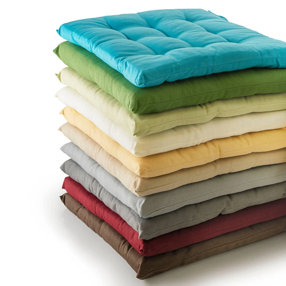 ETÉREA HIMMLISCHE QUALITÄT 6er Set Sitzkissen Stuhlkissen Sitz & Stuhl Auflage Kissen mit Bändern 40x40 cm