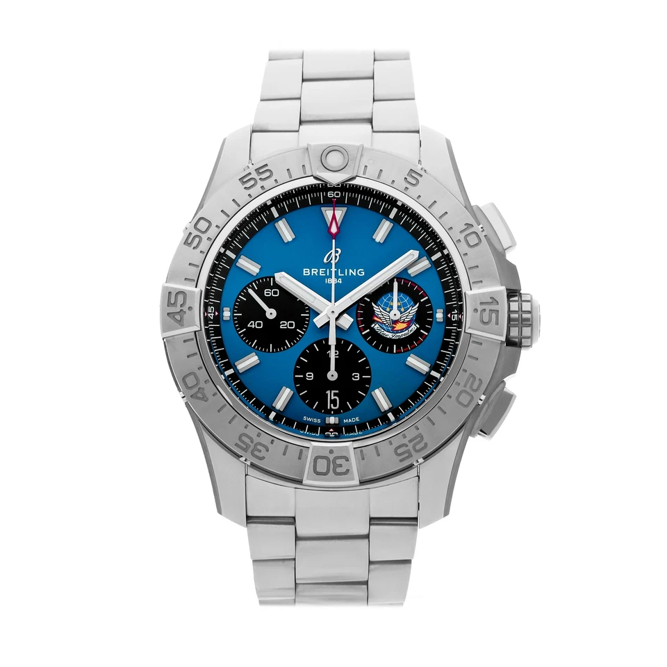 Breitling Avenger B01 Chronograph Steel Auto Blue Dial Watch 44mm AB01471A1C1A1