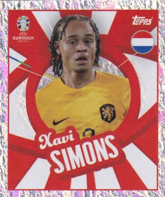Topps UEFA Euro 2024 Sticker Netherlands NED PTW Xavi Simons Player to Watch