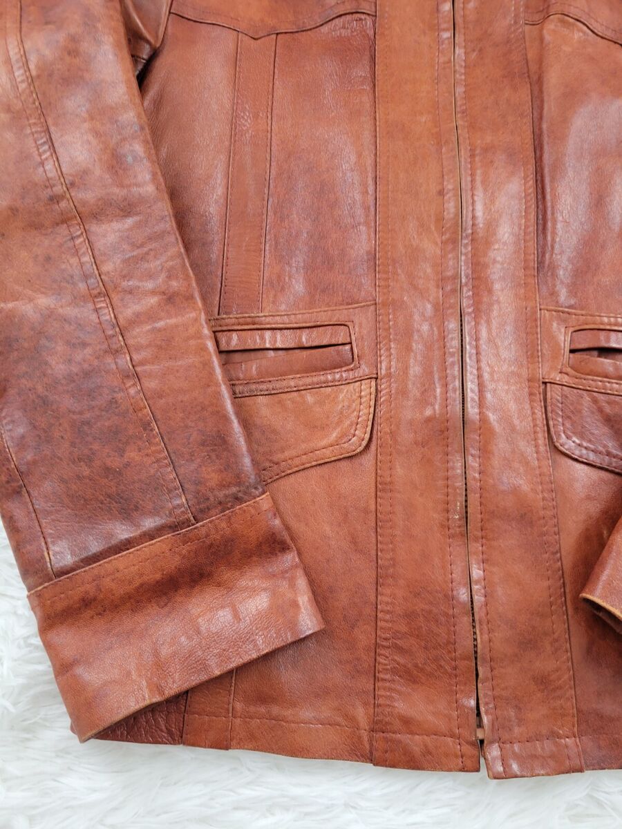 Vtg 60s 70s Leather Jacket Blazer Coat Disco Starsky & Hutch Vtg 60s 70s Leather Jacket Blazer Coat Disco Starsky & Hutch