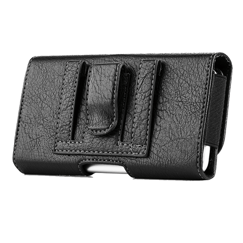 Black Wallet Case Leather Pouch Fits iPhone 16,16 Pro,15 Pro,15,w/ Cover Case on - Picture 7 of 8