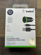 Belkin Boost Up Car Charger With Lightnin Charge Sync Cable 12 Watt/2.4 Amp